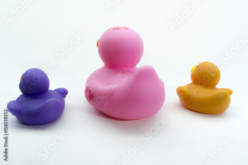rubber duck, isolated on a white background. Children bath toy rubber ducky, close up. © gabort