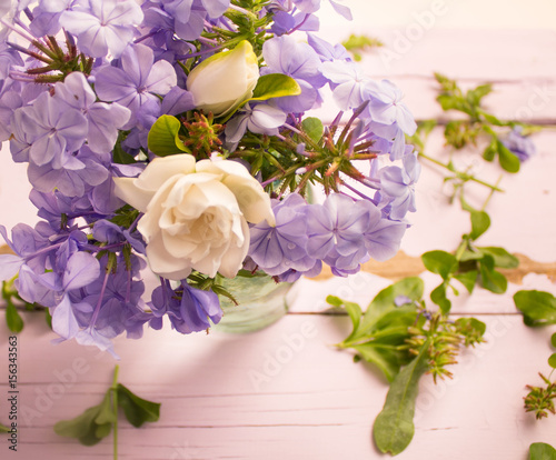 Spring flower bouquet of purple and white, Still Life 5