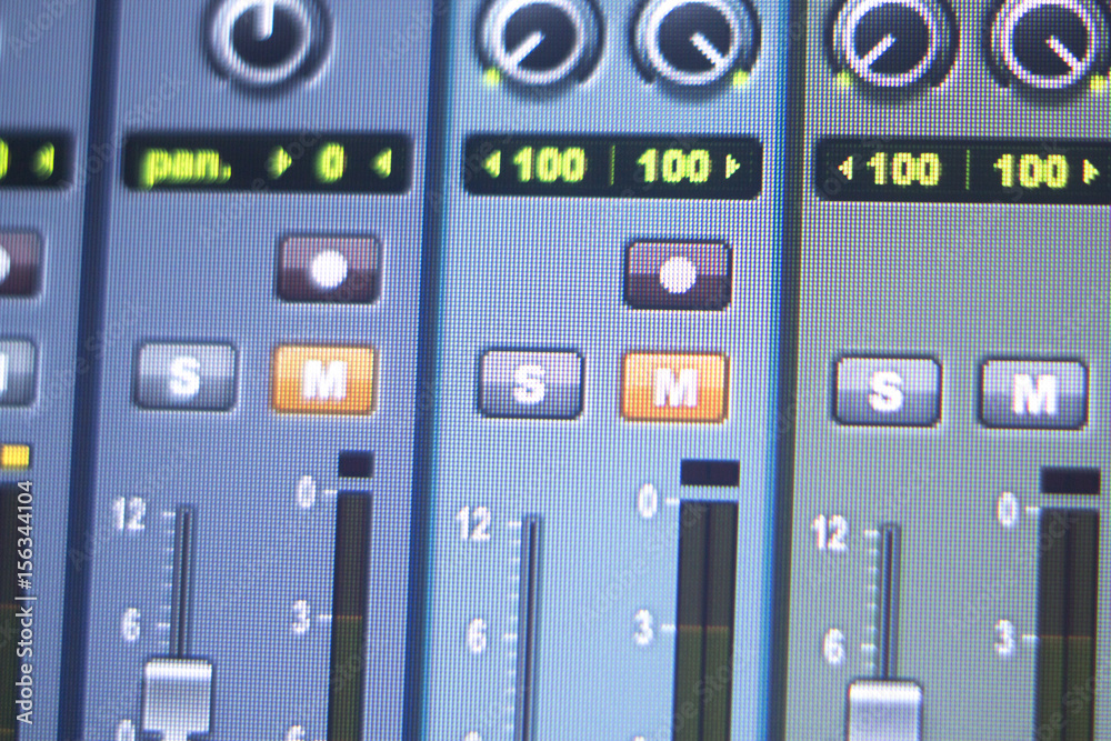 Recording studio mixing desk