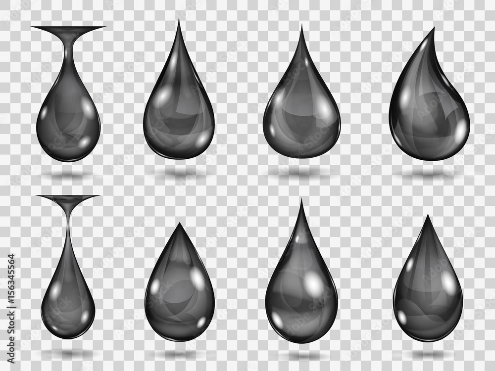 Transparent black drops Transparent black drops