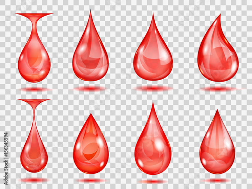 Transparent red drops