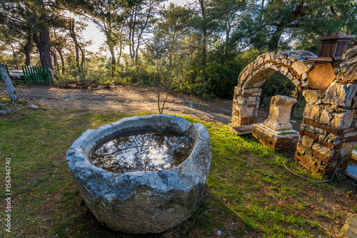 Ancient water vessel at Sirince village, Izmir, Turkey photo