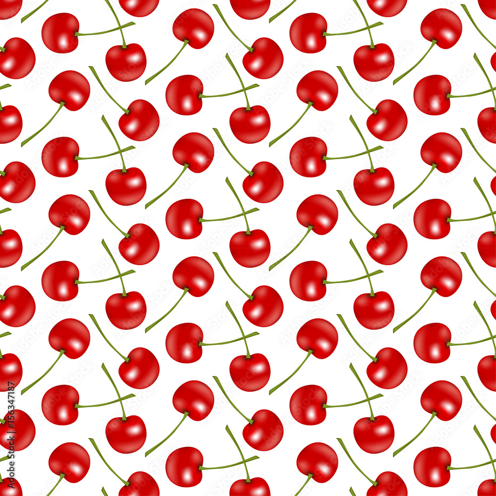 Seamless background of cute red cherry berries. Pattern Seamless background of cute red cherry berries. Pattern