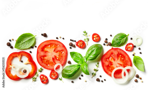Fototapeta Naklejka Na Ścianę i Meble -  fresh vegetables, herbs and spices