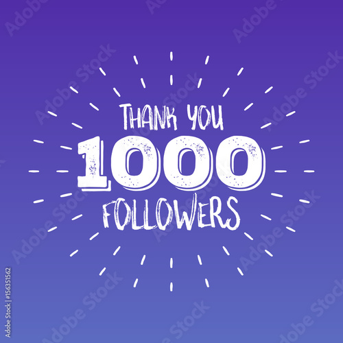 Thank you letters for follower vector illustration