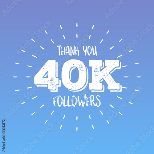 Thank you letters for follower vector illustration