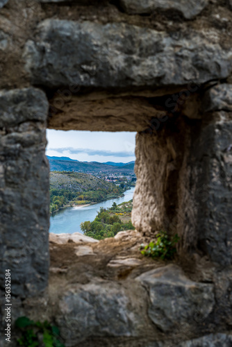view from the fortress window  The Old Town of Pocitelj  Bosnia and Hezegovina