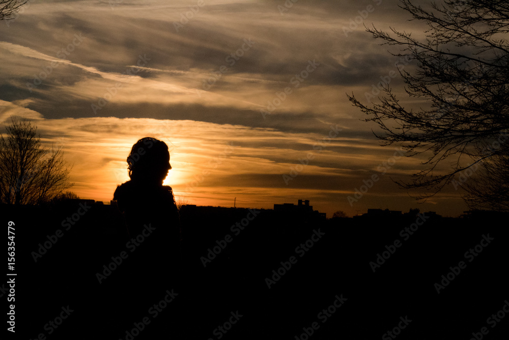 Sunset in the park