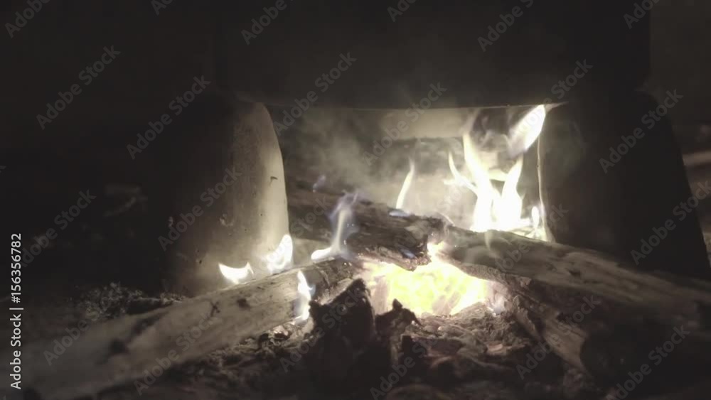 rocks and firewood campfire 
