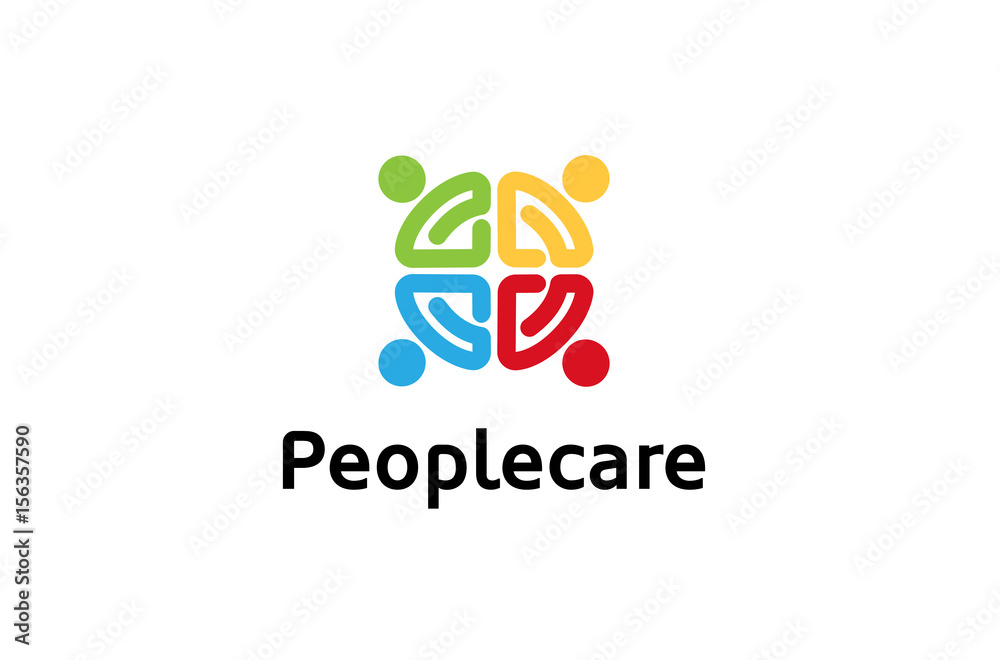 Fototapeta premium Creative Colorful Crowd Logo Design Illustration