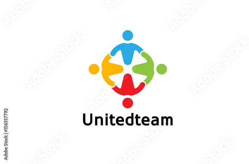 Creative Colorful Crowd Logo Design Illustration