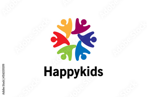 Creative Colorful Abstract People Logo Design Illustration