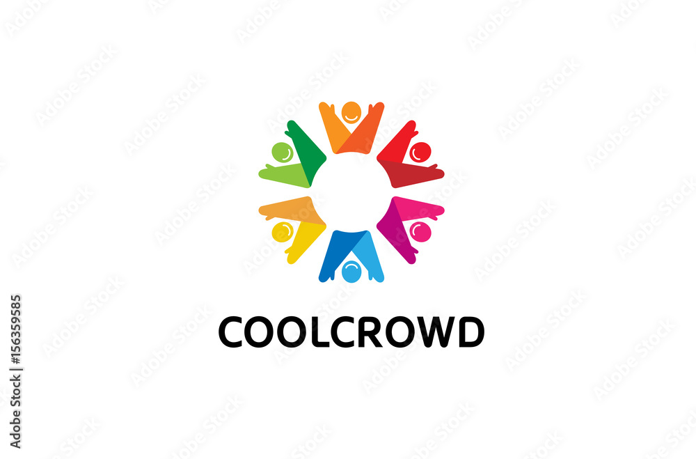 Fototapeta premium Creative Colorful People Logo Design Illustration