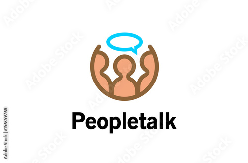 Creative Abstract People Talking Logo Design Illustration