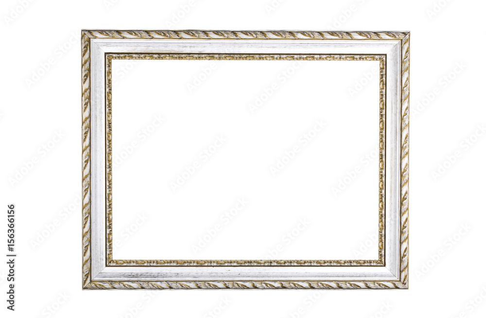 Fototapeta premium Vintage old wooden frame. Isolated on white background