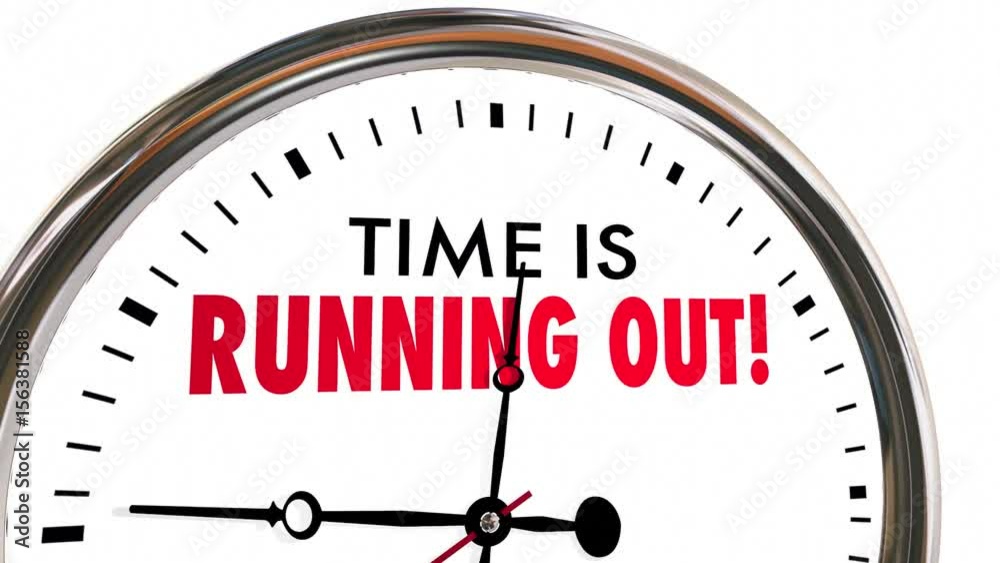 Time is Running Out Clock Deadline Ending Soon 3d Animation