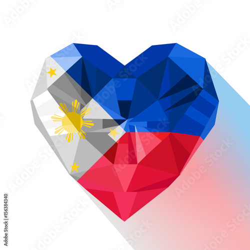 Polygonal logo symbol of love Philippines.