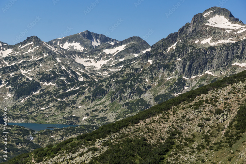 Amazing Landscape of Popovo lake, Dzhangal and Kamenitsa peaks in Pirin Mountain, Bulgaria