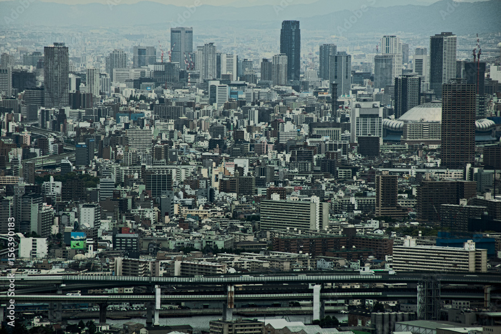 Fototapeta premium 大阪市咲州庁舎からの大阪市街 