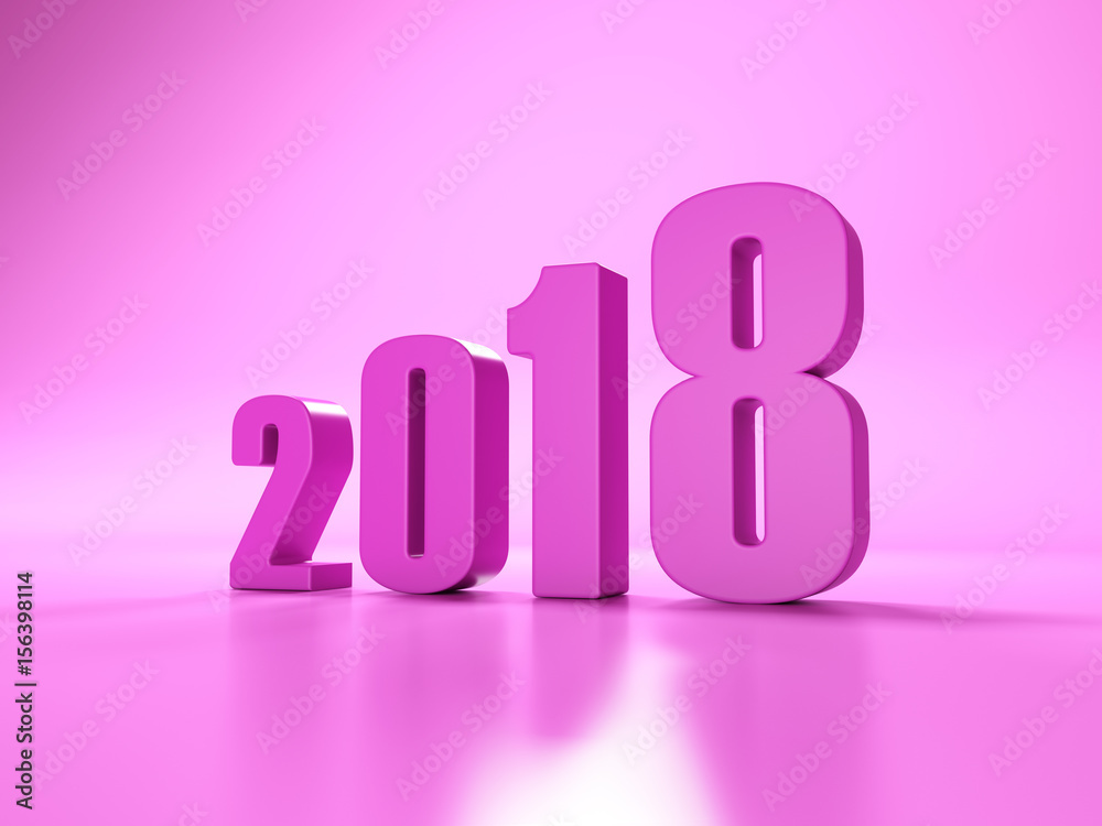      New Year 2018 - 3D Rendered Image 