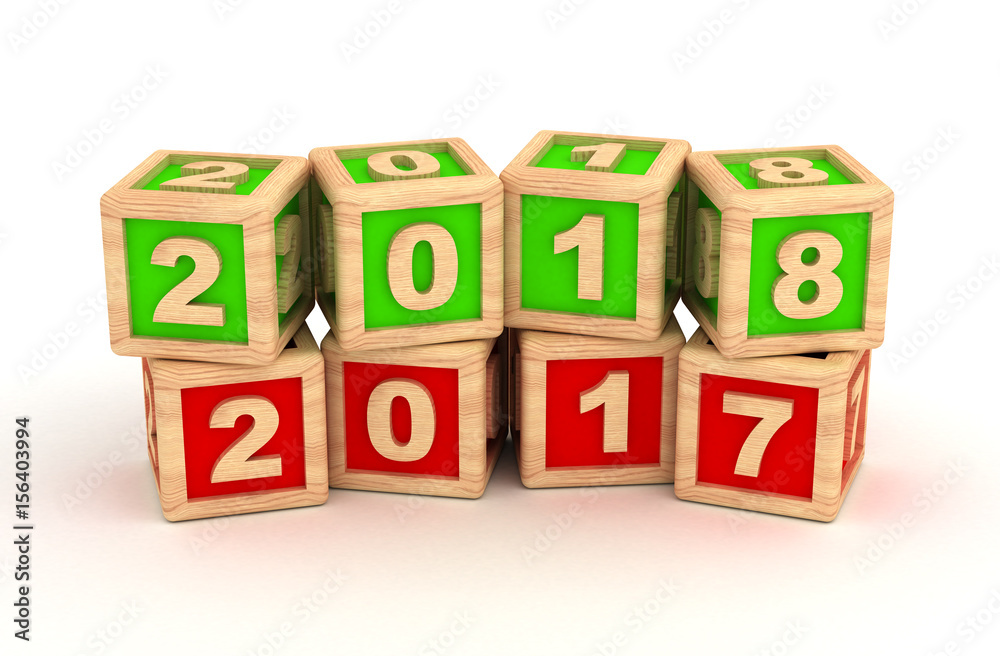 New Year 2018 and old 2017 New Year 2018 and old 2017