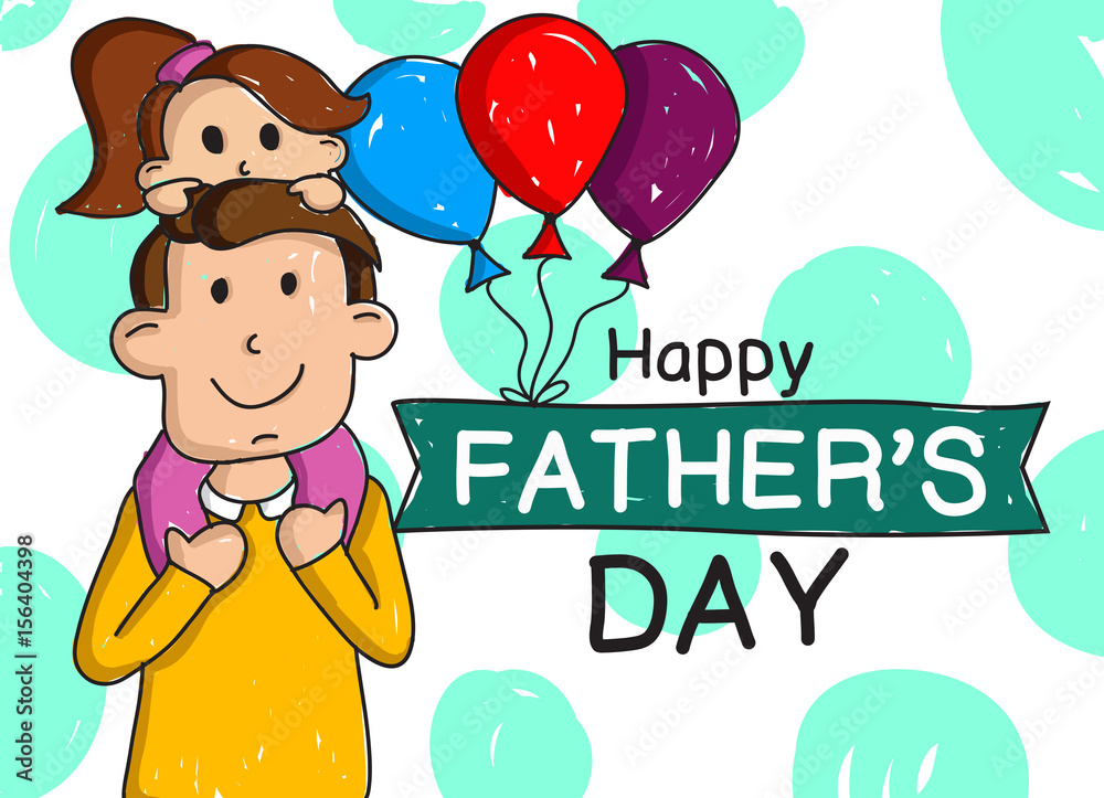 Vetor de Mensaje día del padre - Feliz día papá - Padre e hija do Stock |  Adobe Stock