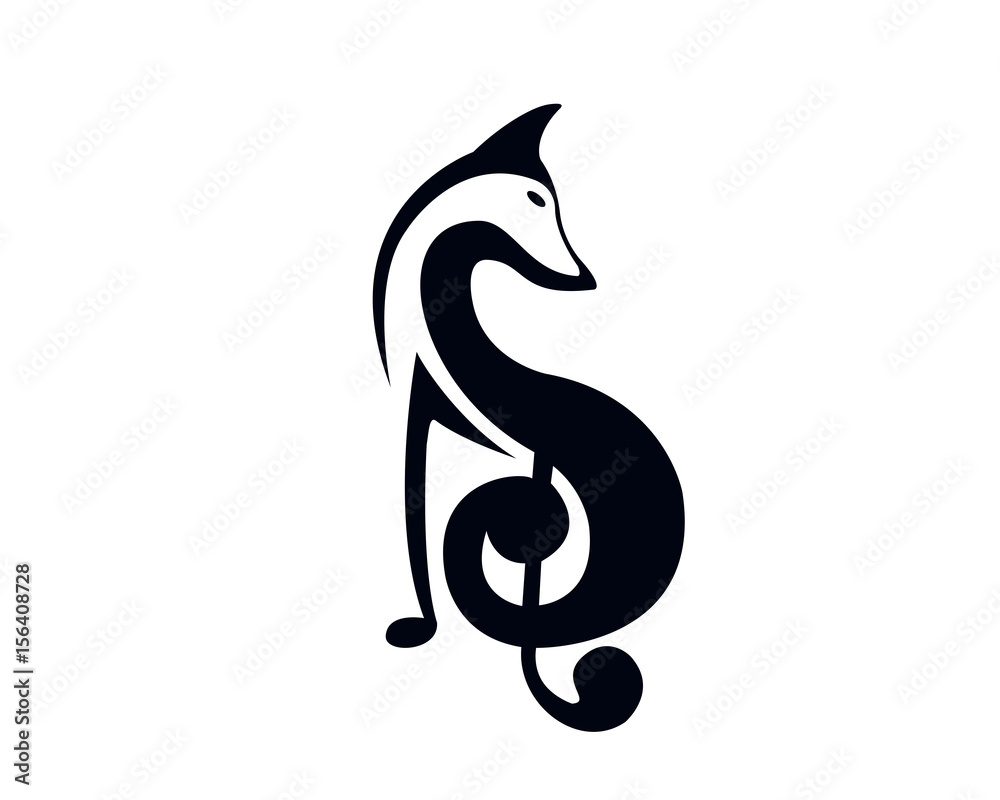 Modern Elegant Musical Dog G Clef Logo Modern Elegant Musical Dog G Clef Logo