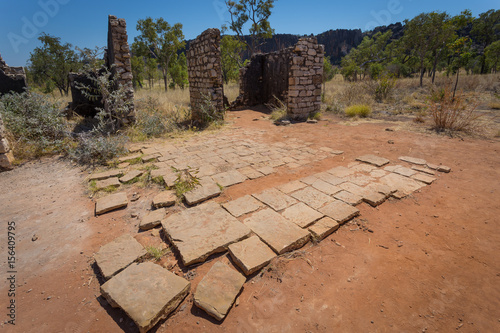 Lillimooloora Police Station Ruins in the Windjana Gorge National Park, Kimberley, Western Australia photo