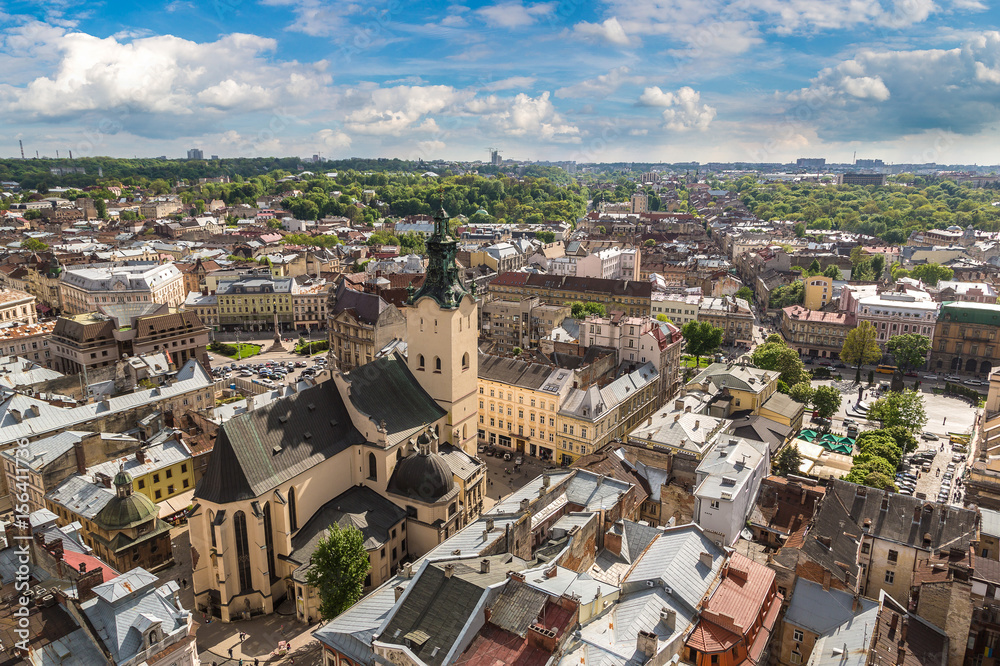 Aerial view of Lviv