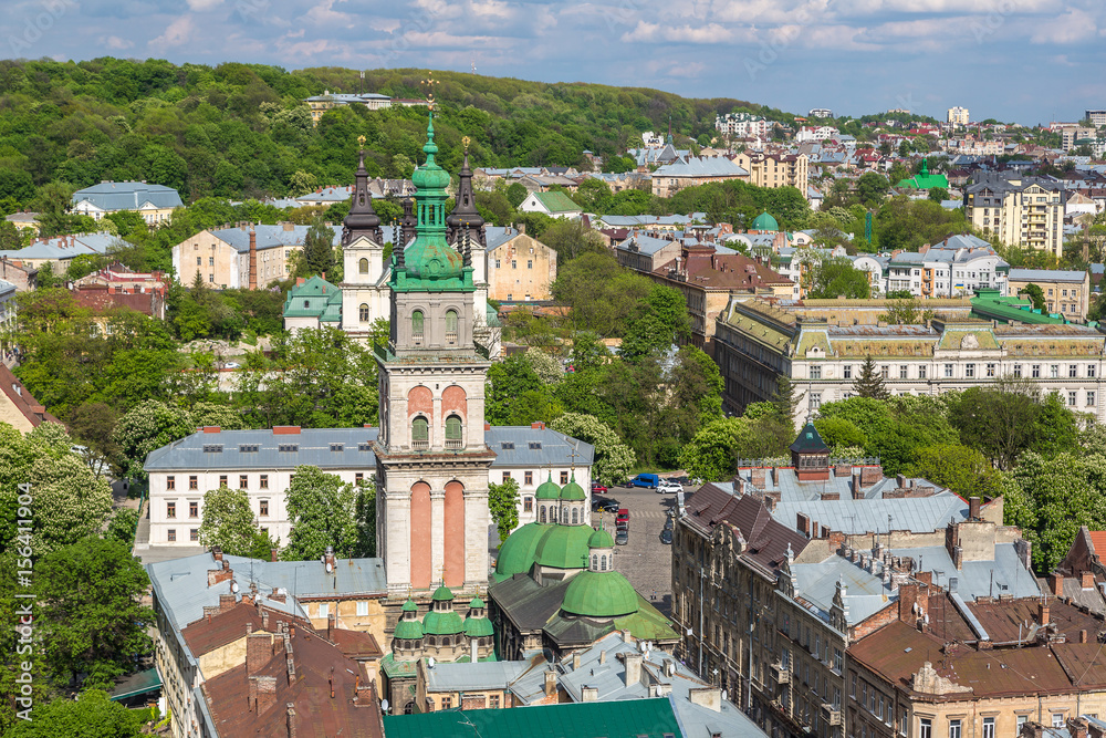 Aerial view of Lviv