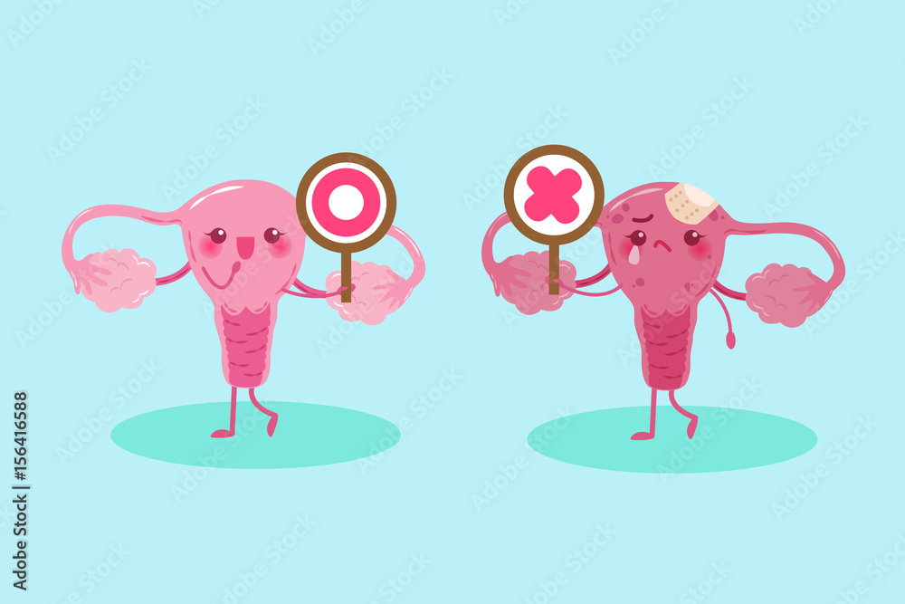 Fototapeta premium cute cartoon uterus