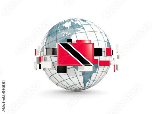 Free Download Globe with flag of trinidad and tobago isolated on white - GFXLoad