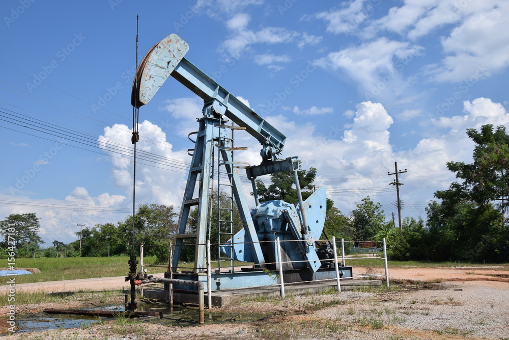 Oil pump oil rig energy industrial machine for petroleum Stock Photo