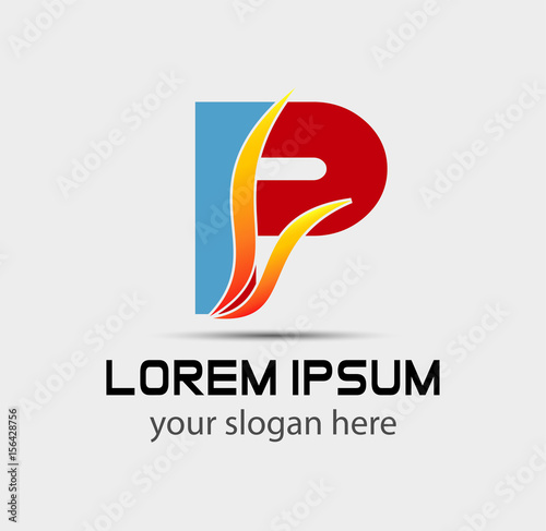 Letter P logo. Business logo vector illustration
