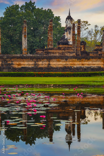 Wat Mahathat Temple at Sukhothai Historical Park, a UNESCO world heritage site., Thailand © coward_lion
