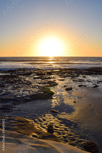 Rock Shadows at Sunset in La Jolla  California