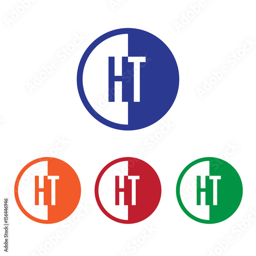 HT initial circle half logo blue,red,orange and green color