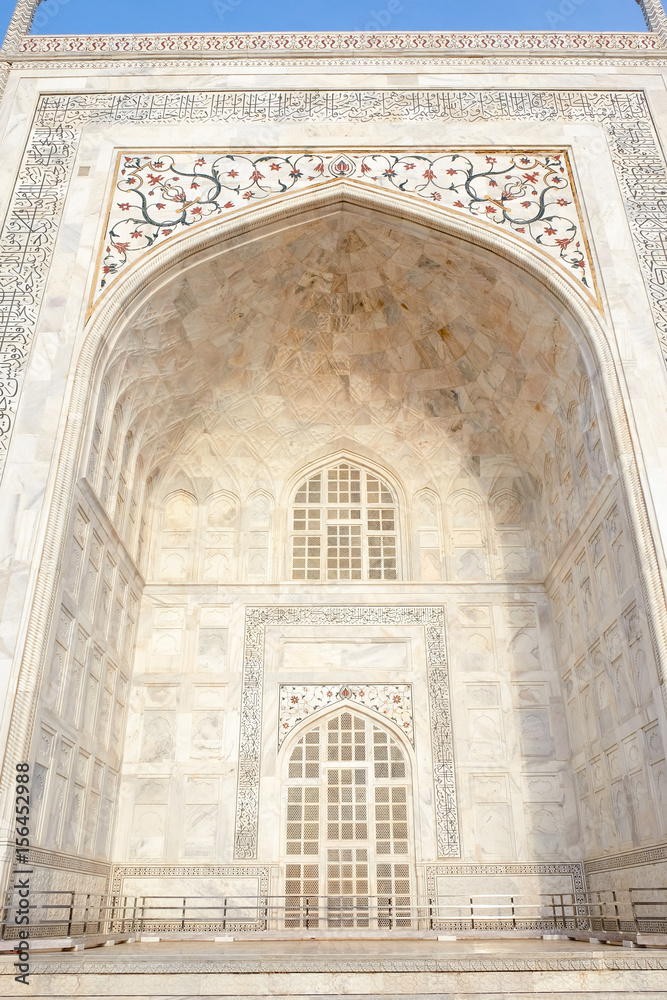 Details of Wall of Taj Mahal in Agra, India