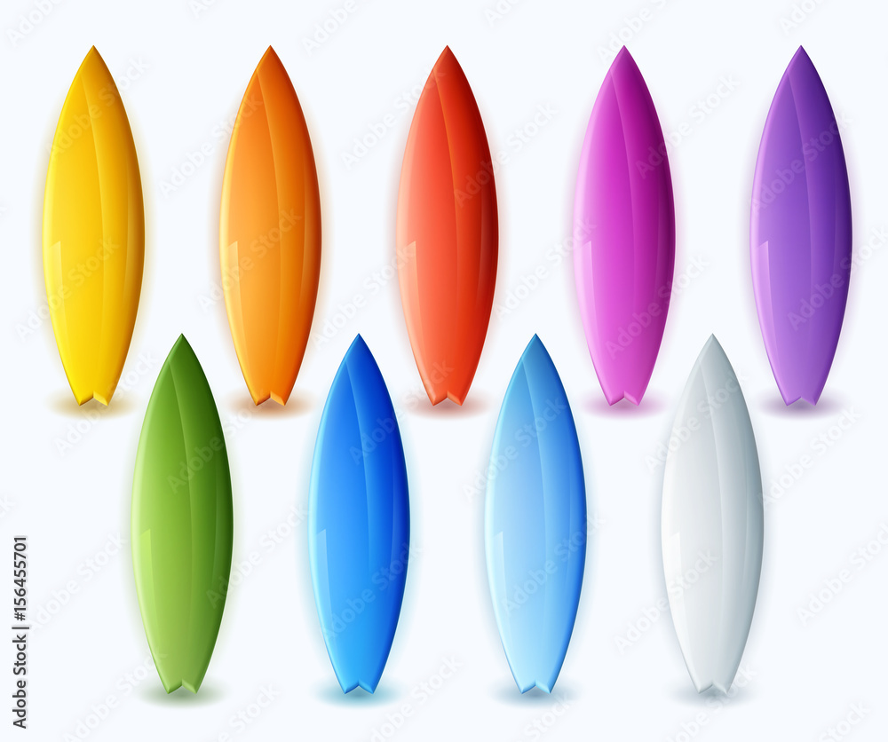 Set of Colorful Surfboards Set of Colorful Surfboards