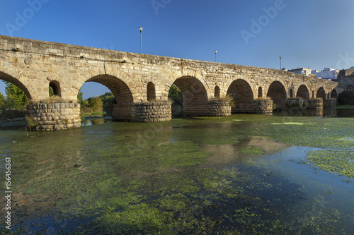 Roman bridge over Guadiana river in Merida, Extremadura, Spain