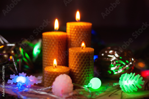 burning xmas candles