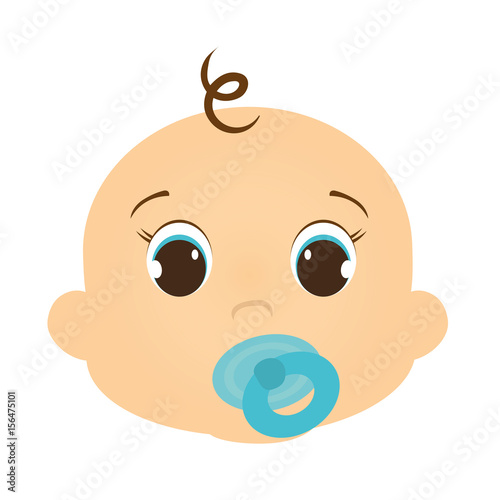 cute baby boy icon over white background. vector illustration