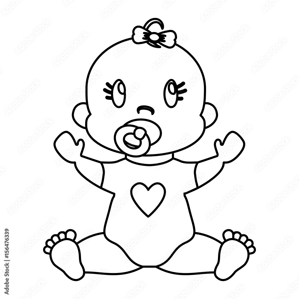 cute baby girl icon over white background. vector illustration cute baby girl icon over white background. vector illustration
