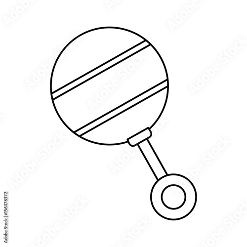 baby rattle icon over white background. vector illustration