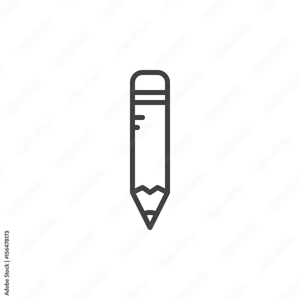 Pencil line icon, outline vector sign, linear style pictogram isolated on white. Symbol, logo illustration. Editable stroke. Pixel perfect