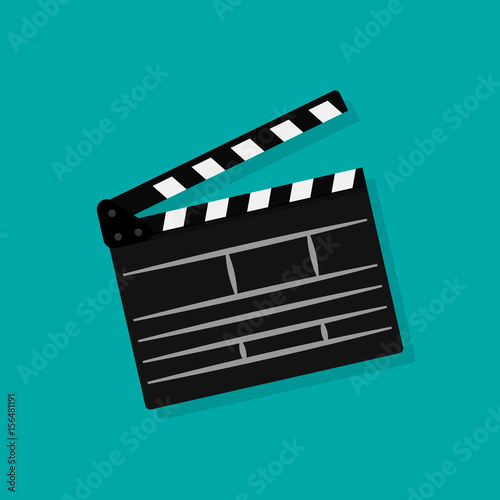 Set of movie clapperboard. Clapperboard icon. Movie production sign. Video movie clapper equipment. Filmmaking device.