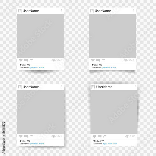 Set of vector template photo frame.