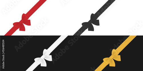 Luxury Satin Bows and Ribbons Horizontal Card.