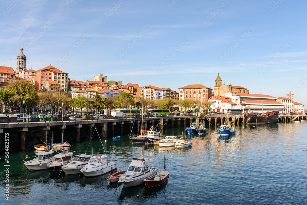 fishing town of Bermeo located at basque country, Spain