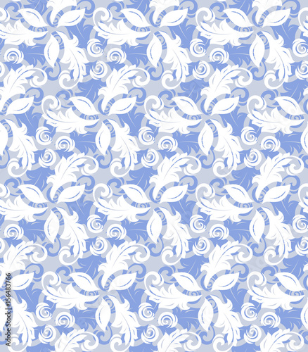 Wallpaper Mural Floral light blue and white ornament. Seamless abstract classic background with flowers. Pattern with repeating elements Torontodigital.ca
